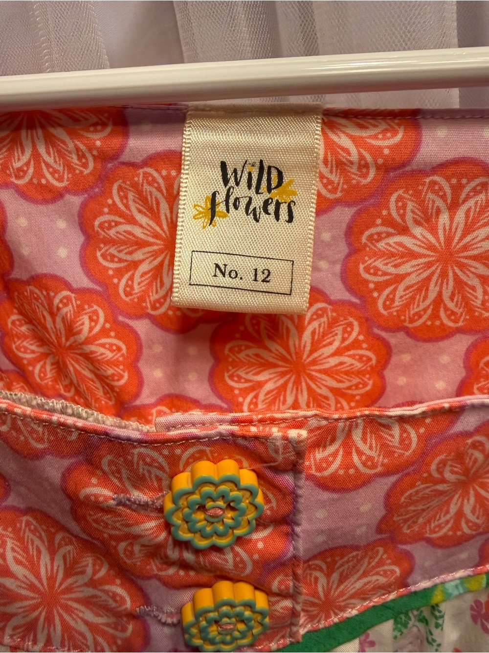 Wildflowers Girls Tiered Floral Patchwork Dress - Coral, Navy, Cream, Pink sz.12 - Picture 5 of 5
